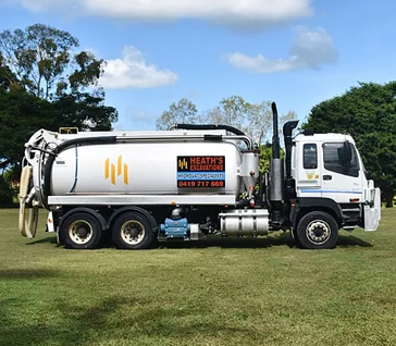 Hydro-vac excavation truck at work